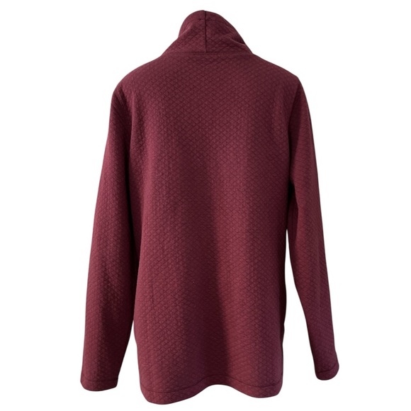 L.L.Bean Women’s SoftLight Quilted Funnelneck Pullover Sweatshirt M Burgundy - Picture 4 of 12